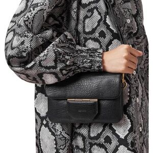 All Saints Jupiter black leather crossbody bag